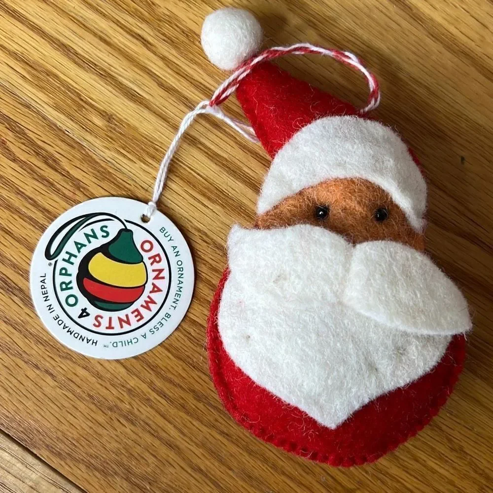 Handmade Cute Santa Felted Wool Christmas Ornaments Set 5